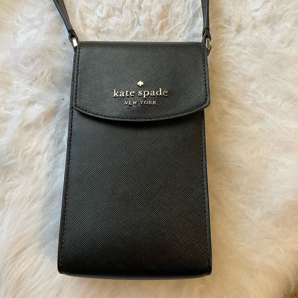 Kate Spade Black Leather Phone Purse NWT